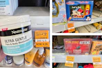 collage image of clearance neutrogena moisturizing cream, disney mickey book set, and exploding kittens card game