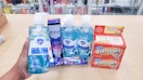 hand soap, crest toothpaste, oral-b toothbrush, abd flintstones vitamins