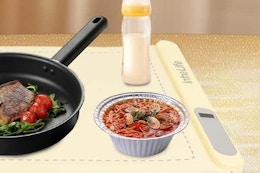 food on a warming mat