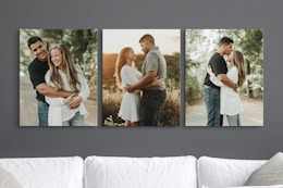 cvs photo canvas prints over a couch