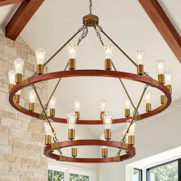 Farmhouse Wagon Wheel Chandelier