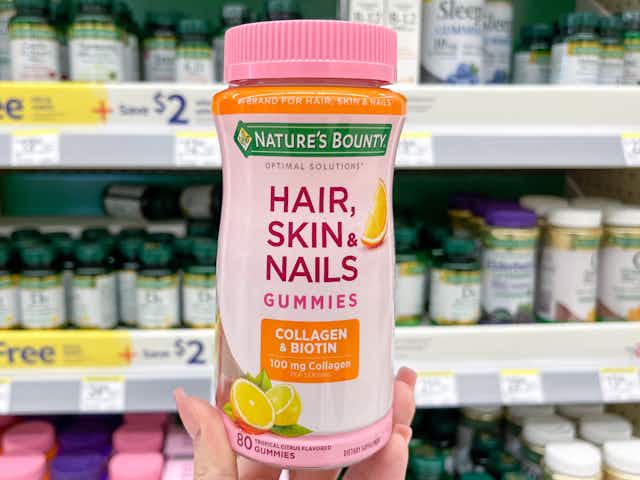 B1G1 Free Nature's Bounty Hair, Skin, and Nail Vitamin Gummies at Walgreens card image