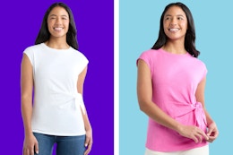 100% Cotton Time and Tru Women’s Tops, as Low as $5 at Walmart card image