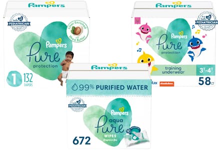 Pampers Pure Diapers, Wipes, and Training Underwear