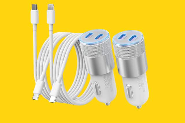 This Top-Rated iPhone Car Charger 2-Pack Is Now Only $9.99 on Amazon (Reg. $30) card image