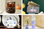 4 lifestyle images of home goods from Anthropologie