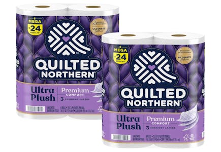 Quilted Northern Ultra Plush Toilet Paper 4 Mega Rolls – The Krazy Coupon  Outlet