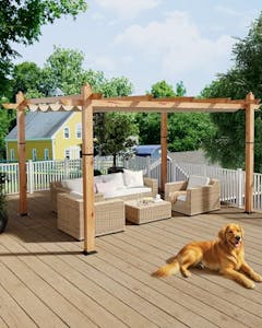 Outdoor Pergola with Retractable Canopy