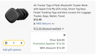 air tracker Amazon receipt