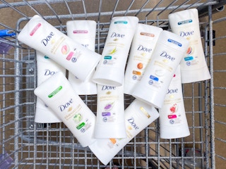 cart full of dove advanced care deodorant sticks