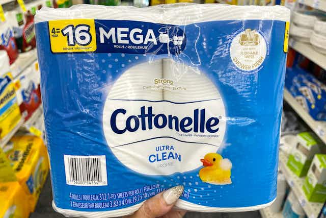 Cottonelle Ultra Clean Toilet Paper: Get 4 Mega Rolls for $3.50 on Amazon card image