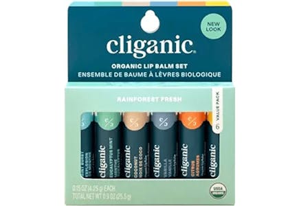 Cliganic Organic Lip Balm Set