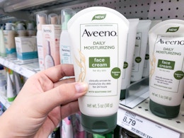 Aveeno Coupons on Amazon: $4 Face Lotion and $6 Body Lotion card image