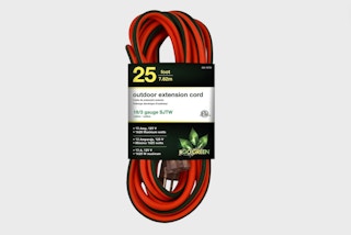  a red and black extension cord