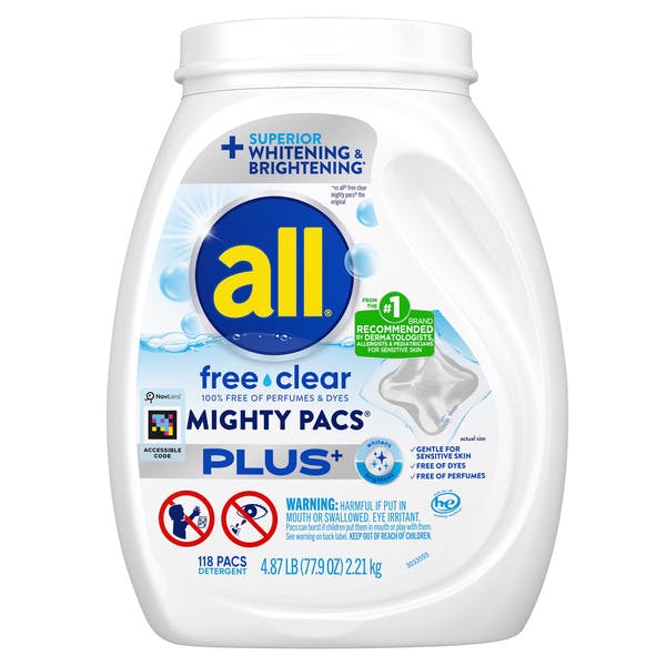 all® free clear MIGHTY PACS® PLUS+ Detergent