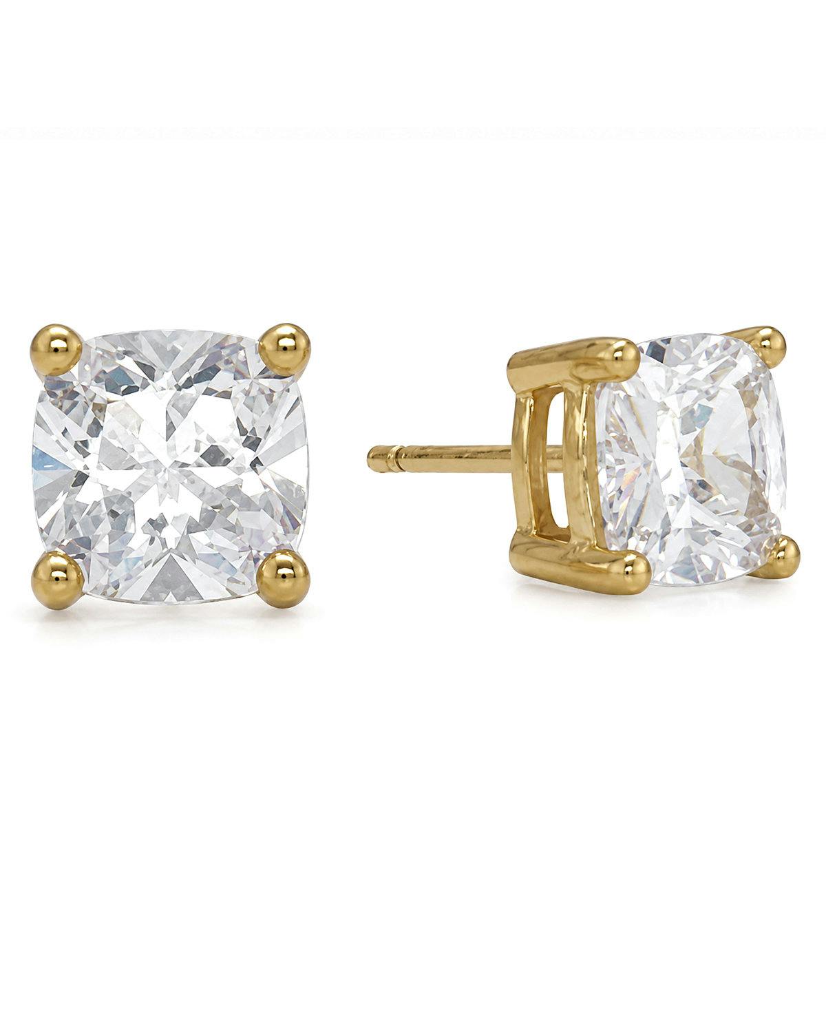 Cubic Zirconia Cushion Stud Earrings
