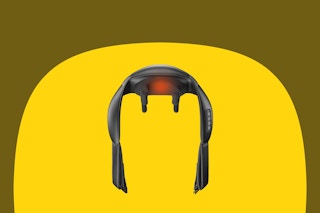 A black wrap that's meant to go around the shoulders and cover the neck. It has "fingers" to give your back a deep tissue massage.