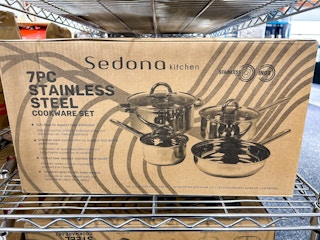 macys sedona stainless steel 7 piece pan set