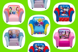 lime green collage of character kids' chairs