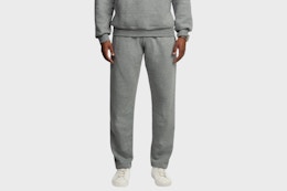 a man wearing fruit of the loom sweatpants