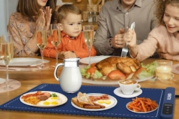 a food warming mat on a table