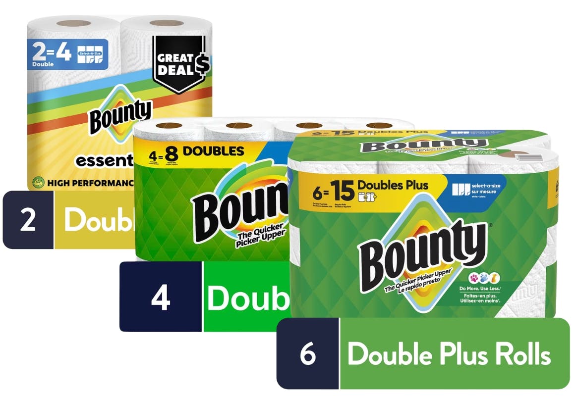 3  Bounty Paper Towels Packs