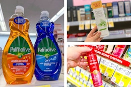 collage with palmolive, burt's bees, and old spice products