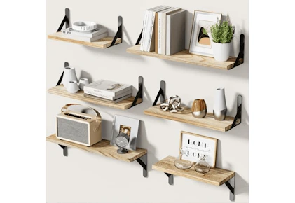 Rustic Farmhouse Wall Shelf Set