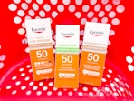 Eucerin Tinted Age Defense, Clear Skin, and Age Defense sun protection