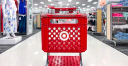 Target shopping cart in center aisle