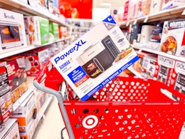 powerxl air fryer sitting in a target cart