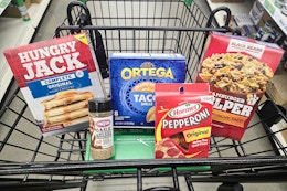 groceries in a cart