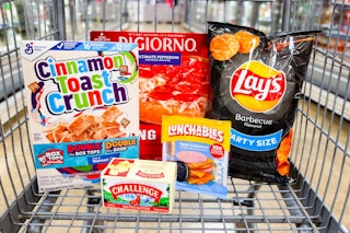 groceries in a shopping cart