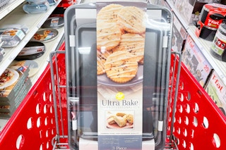 wilton pro 3-piece cookie sheet set in a target cart