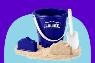 lowe's beach bucket with sandcastle and scooper