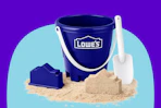 lowe's beach bucket with sandcastle and scooper