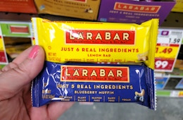 hand holding larabar single bar