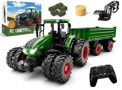 Remote Control Tractor Toy with Trailer
