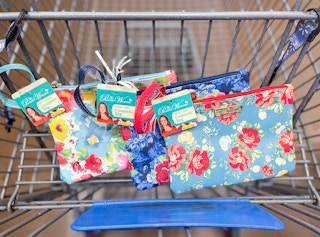 The Pioneer Woman Cosmetic Bags in Walmart shopping cart