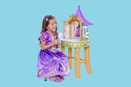 Child using the Disney Princess Playdate Rapunzel Vanity