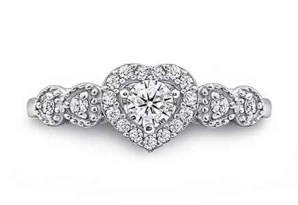 DiamonArt Cubic Zirconia Heart Ring