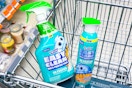 2 scrubbing bubbles bathroom cleaners in a cart