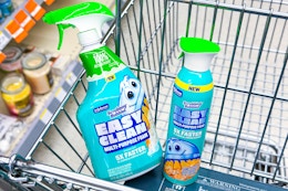 2 scrubbing bubbles bathroom cleaners in a cart