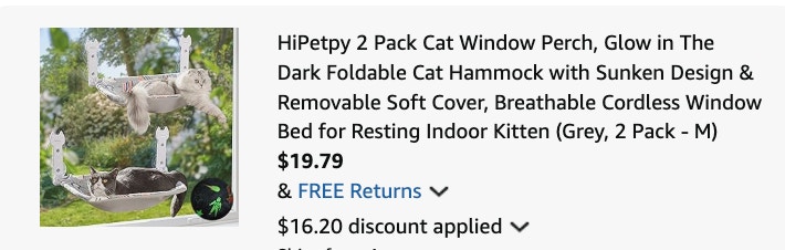 cat perch Amazon receipt