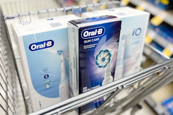 oral-b electric toothbrushes in a walgreens cart