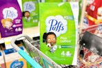puffs tissues in shopping cart