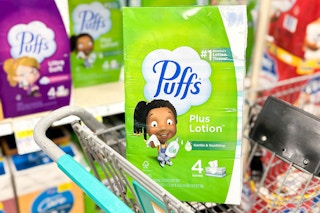puffs tissues in shopping cart