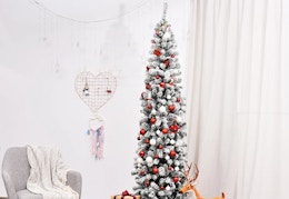 7.5-Foot Flocked Christmas Tree, Only $50 at Walmart.com card image