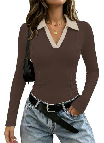 Women's Long Sleeve Collared Top
