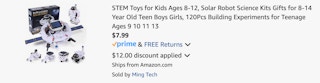 Amazon STEM Solar Robot Building Kit 2025 2